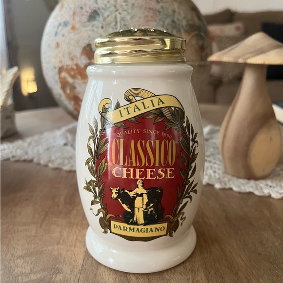 Italia Classico Parmagiano Ceramic Parmesan Cheese Shaker Metal Lid 14oz - Picture 4 of 7
